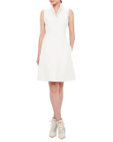 Sleeveless A-Line Zip Shirtdress