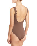 Palm Springs Scalloped Lace-Up Maillot
