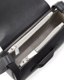 Daria Small Leather Crossbody Bag, Black