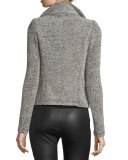 Bessie Melange Zip-Front Jacket, Beige