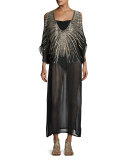Show Stopper Embellished Caftan Maxi Tunic, Black