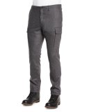 Cashmere-Blend Cargo Pants, Charcoal