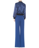 Paula High-Rise Wide-Leg Pants, Blue