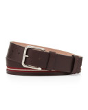 Colimar Stripe-Inlaid Belt, Chocolate