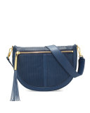 Scott Mini Moon Perforated Saddle Bag, Yachting Navy