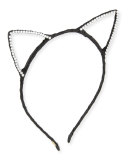 Glittered Cat-Ear Headband, Black