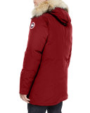 Chateau Fur-Trimmed Parka Jacket, Red