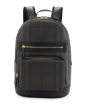 Marden Men's Check Backpack, Chocolate/Black