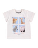 Safari Animal Jersey Tee, White, Size 3-36 Months