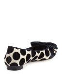 Gorina Polka-Dot Velvet Flat, Teal