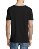 Roger Loose-Fit Organic Cotton Slub T-Shirt, Black