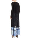 Sleeveless Tulle Shell, Black  