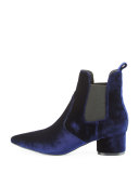 Logan Circle-Heel Chelsea Boot, Navy