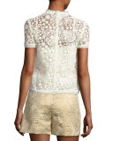 Metallic Brocade Shorts, Gold (Oro)