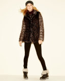 Reversible Mink Vest & Puffer Jacket, Gray Animal Print