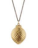 18K Gold Owl Pendant Necklace, 32"