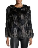 Two-Tone Fox Fur Coat, Ebony