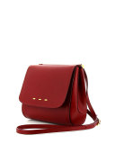 Sabrina Calfskin Saddle Bag, Red