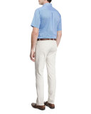 Five-Pocket Stretch-Cotton Pants, Ivory