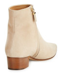 Ambra Suede Pointed-Toe Bootie, Taupe