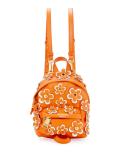 Flower Applique Small Backpack, Orange