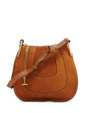 Hayley Small Suede Hobo Bag, Caramel