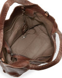 Beverly Woven Double-Handle Tote Bag, Tan