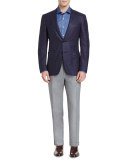 Tic Two-Button Sport Coat, Navy/Plum