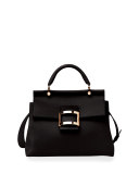 Viv Cabas Medium Top-Handle Satchel Bag, Black