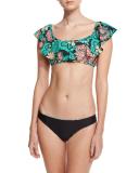 Farmhouse Floral Off-the-Shoulder Swim Top