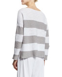 Long-Sleeve Striped Box Top 