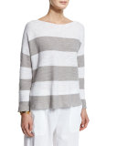 Long-Sleeve Striped Box Top 