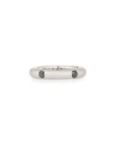 18K White Gold Ring with Black Diamonds, Size 6