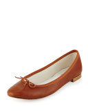 Cendrillon Leather Ballet Flat, Cognac
