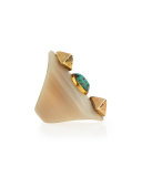 Mwamba Horn Ring with Turquoise