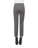 Conny High-Waist Ankle Pants, Silver/Charcoal