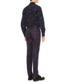 Camo Butterfly-Print Dress Shirt, Navy
