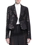 Metallic Brocade Short Jacket w/ Belt