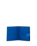 French Woven Leather Wallet, Cobalt