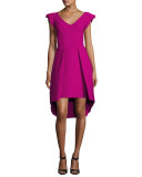 Lione Pleated Jersey Cocktail Dress, Pink