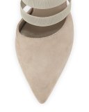 Bae Strappy Point-Toe Bootie, Putty