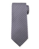 Iridescent Houndstooth-Print Silk Tie