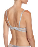 Douceur Fougere Lace Demi Bra, Silver