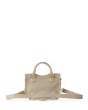 Edge City Mini Goatskin Satchel Bag, Taupe 
