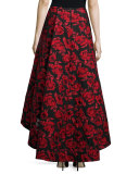 Floral Brocade Tea-Length Skirt 