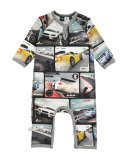 Fleming Raglan Car-Print Coverall, Multicolor, Size 3-12 Months