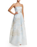 Baldachin Strapless Ball Gown, Sky