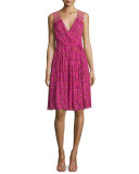 Bali Sleeveless Shalamar Trellis Silk Wrap Dress, Pink
