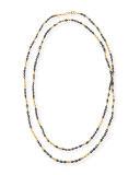 Dark Mist Black Diamond & 24k Gold Necklace, 40"L