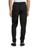 Zip-Pocket Jogger Pants, Black